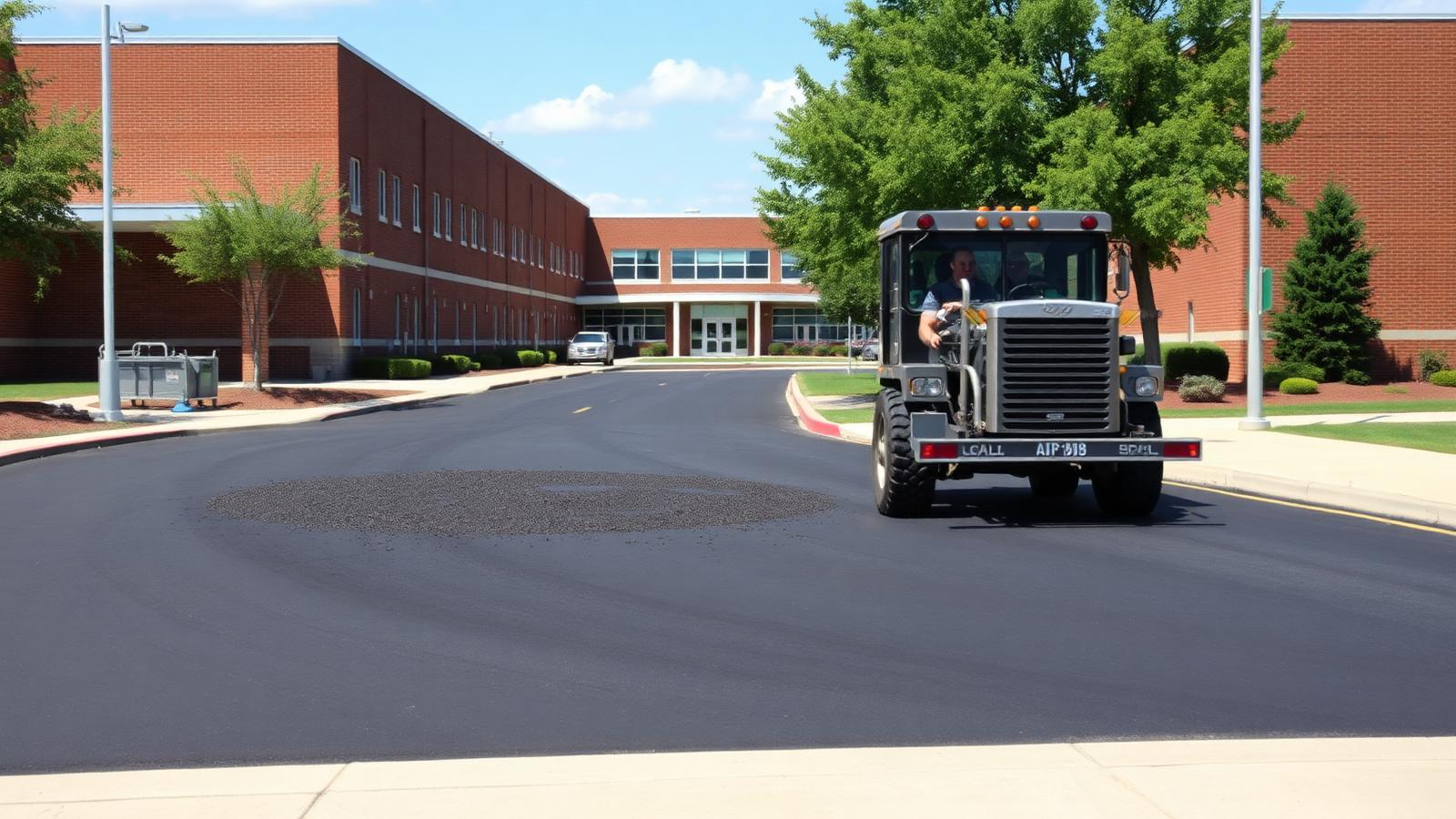 Illustration of milling & paving work on a school / educational campus in Hyde Park, NY