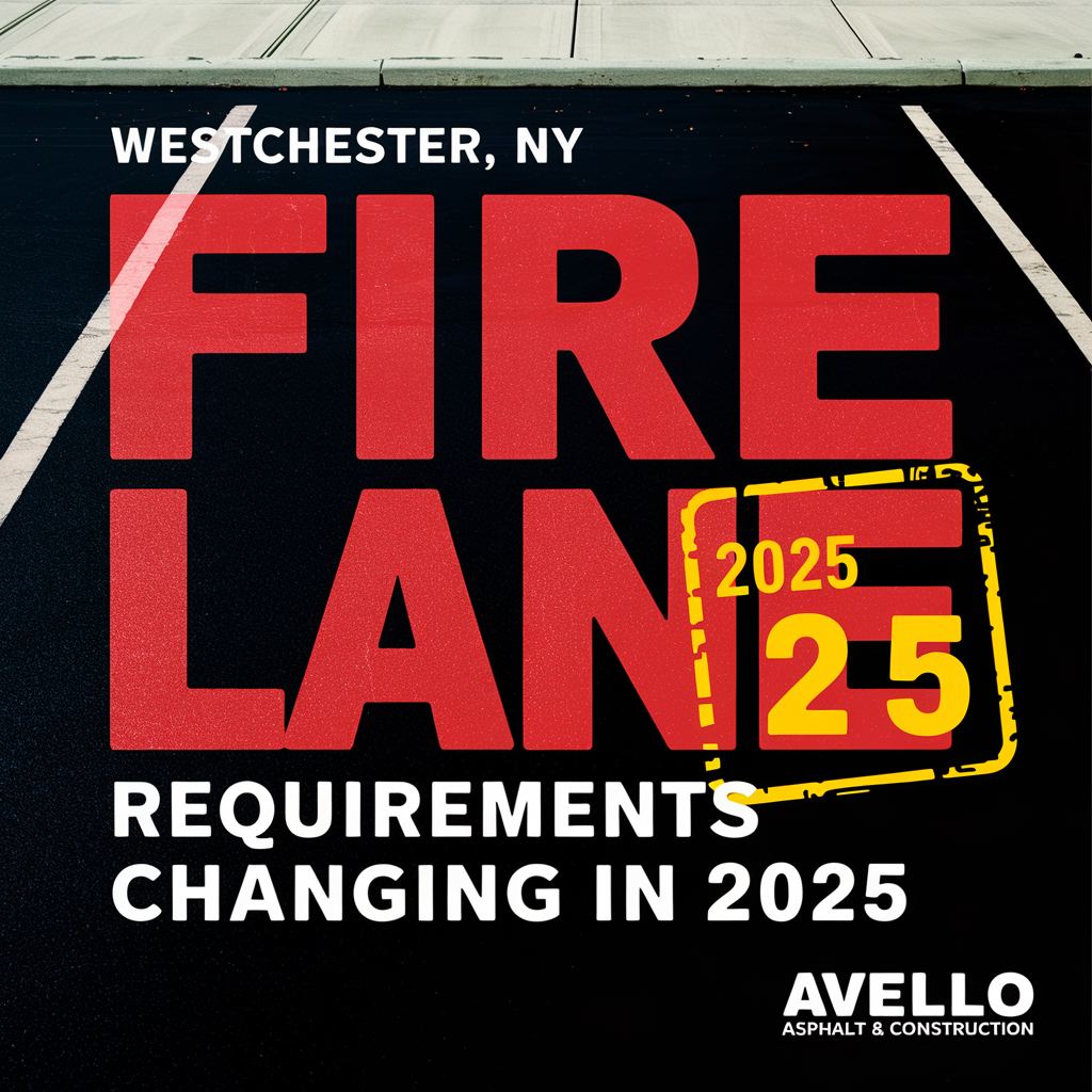 Westchester Businesses Gear Up for 2025 Fire Lane Regulations with Avello Asphalt — commercial asphalt project photo, Hudson Valley NY