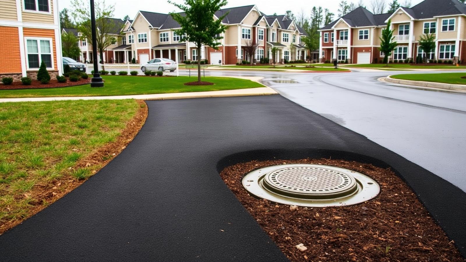 Illustration of drainage correction work on a condominium / hoa community in Rhinebeck, NY