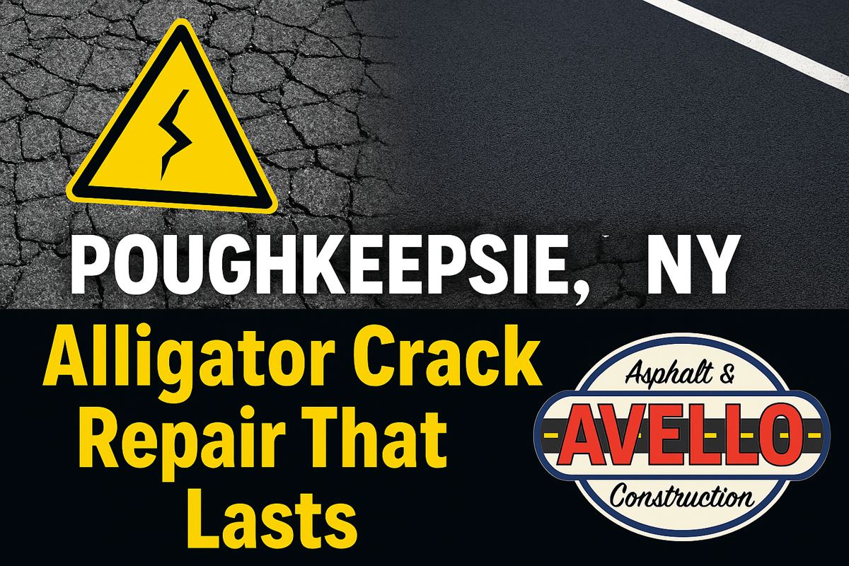 How Avello Asphalt Restores Poughkeepsie’s Parking Lots from Alligator Cracking — commercial asphalt project photo, Hudson Valley NY