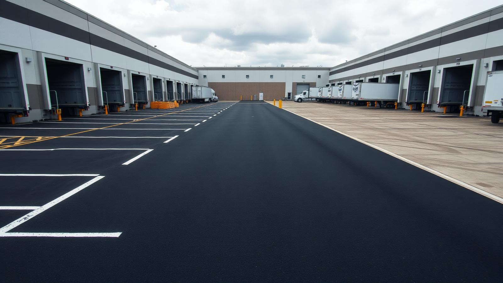 Illustration of industrial lot paving work on a distribution / logistics facility in Fishkill, NY