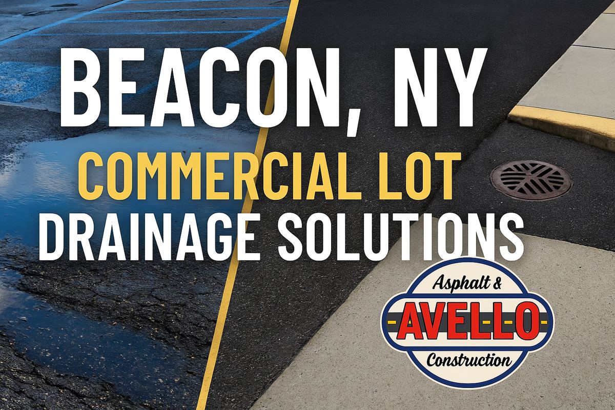 Avello Asphalt Tackles Beacon’s Parking Lot Drainage Issues with Custom Solutions — commercial asphalt project photo, Hudson Valley NY