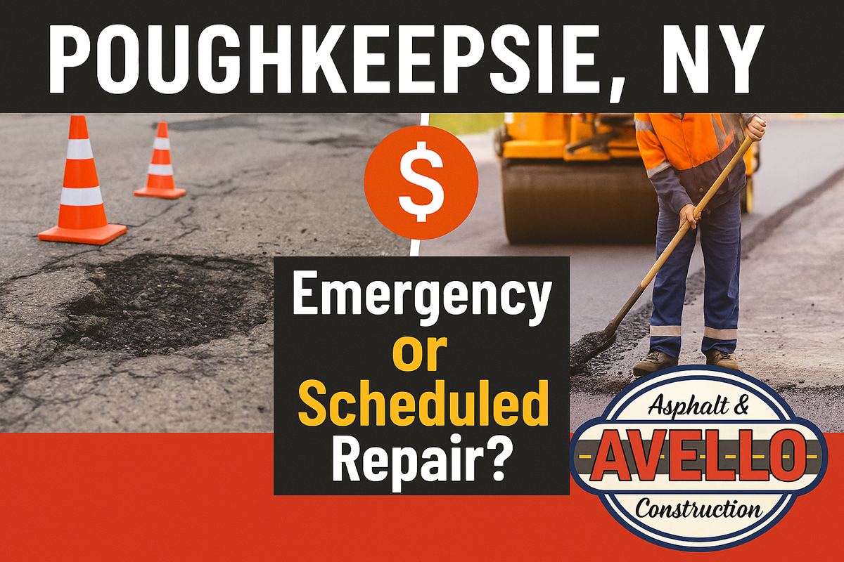 Comparing Emergency and Scheduled Pothole Repairs for Poughkeepsie’s Busy Commercial Zones — commercial asphalt project photo, Hudson Valley NY