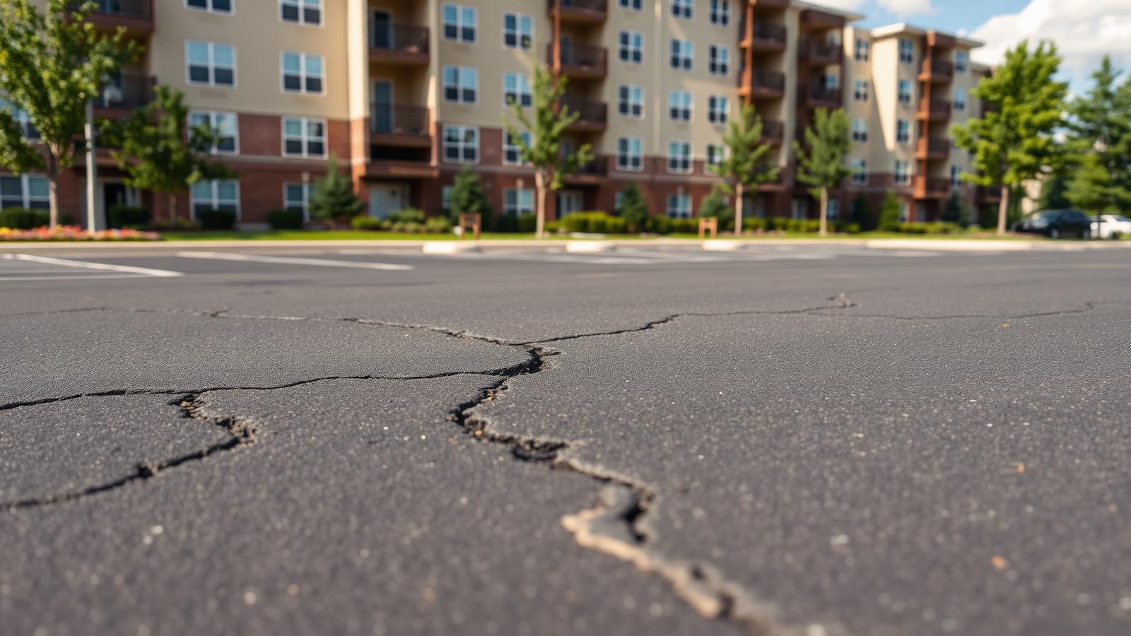 Illustration of crack filling & sealing work on a apartment / multifamily community in East Fishkill, NY
