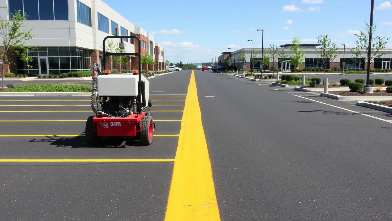 Illustration of line striping work on a office park / professional campus in Hopewell Junction, NY