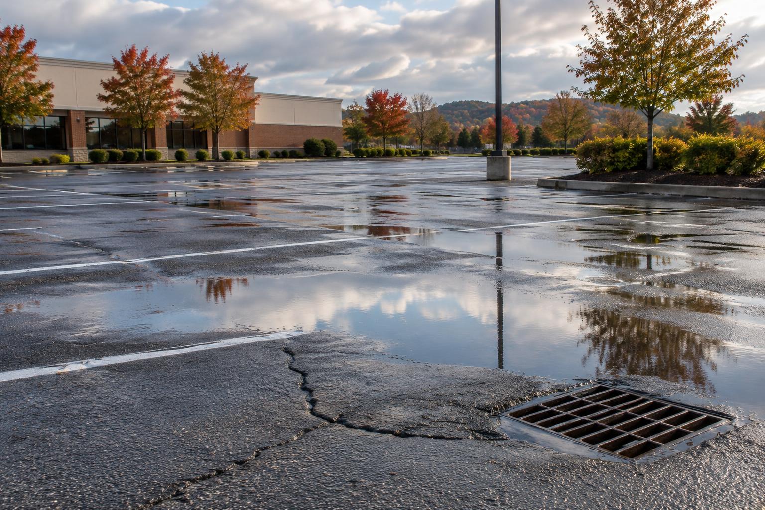 News Articles: Fishkill Shopping Center Parking Lot Ponding: Drainage & Base Fixes Explained