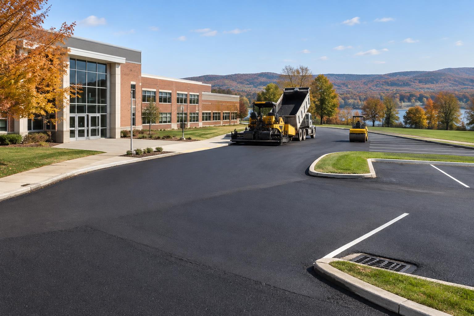 When should schools in the City of Poughkeepsie schedule paving work?